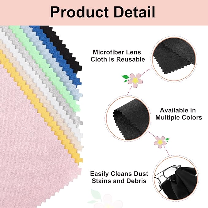 uxcell 12 Pcs Microfiber Cleaning Cloth for Glasses, 11.8 x 11.8 Inch Eyeglass Cleaning Cloth, Glasses Cleaner Wipes for Electronics Lenses Screens Cameras Cell Phones, Black
