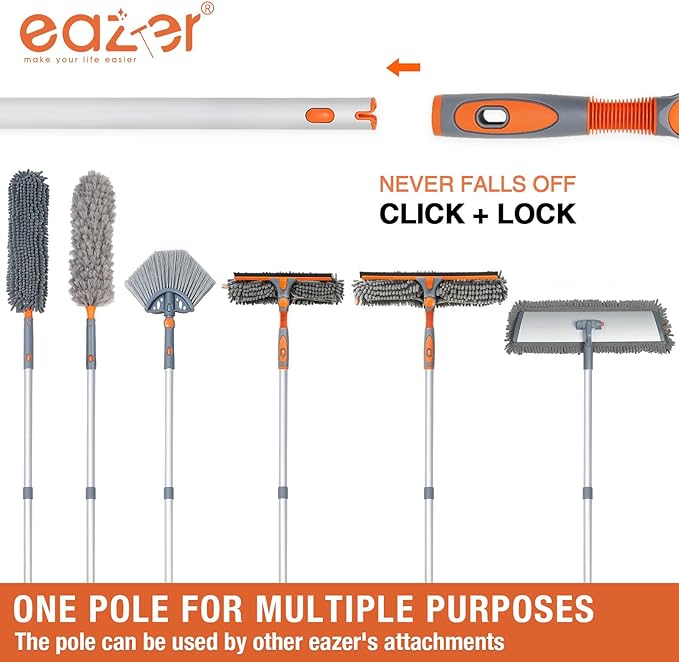 Eazer 2-in-1 Window Cleaner Tool, 64'' Window Squeegee for Home, Window Cleaning Squeegee Kit with Telescopic Pole