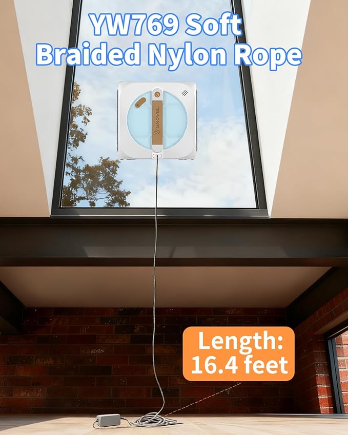 Window Cleaning Robot 8000Pa,3 Nozzles with High-Pressure Spray,Intelligent Path Planning,Edge Detection System,15-Stage Anti-Fall,App&Remote Control,4 Cleaning Modes for Tile,Windows,Glass