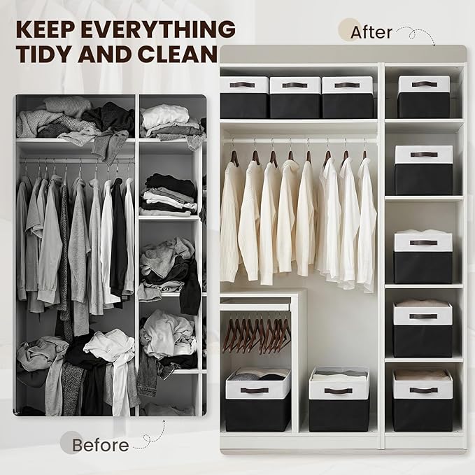 8 Pack Large Storage Baskets for Room Organization
