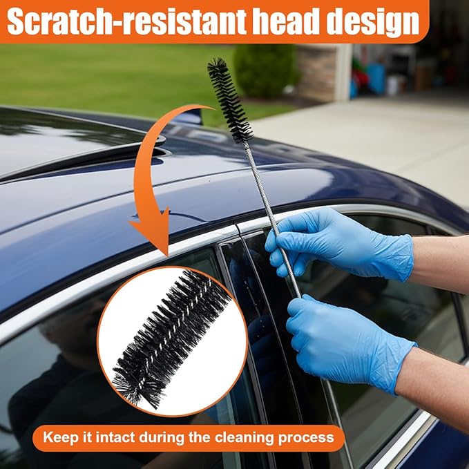 78 Inch Flexible Long Drain Brush, Nylon Stainless Steel Cleaner Tool, Feeding Tube Cleaning Brush, Drain Hole Cleaner