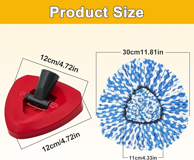 4Pack Mop Replacement Head for O Cedar RinseClean 2 Tank System,1 Pack Mop Replacement Base for O-Cedar,Spin Microfiber Mop Refills for Cleaning All Floors