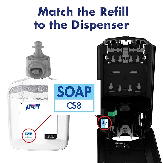 PURELL HEALTHY SOAP Mild Foam, Fragrance Free, 1200 mL Foam Hand Soap Refill for PURELL CS8 Automatic Soap Dispenser (Pack of 2) – 7874-02 - Manufactured by GOJO, Inc.