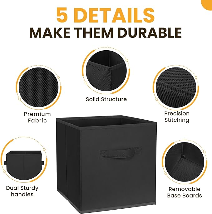 Large Storage Cubes- 13 Inch Cube Storage Bins for Organizing Shelves Kallax