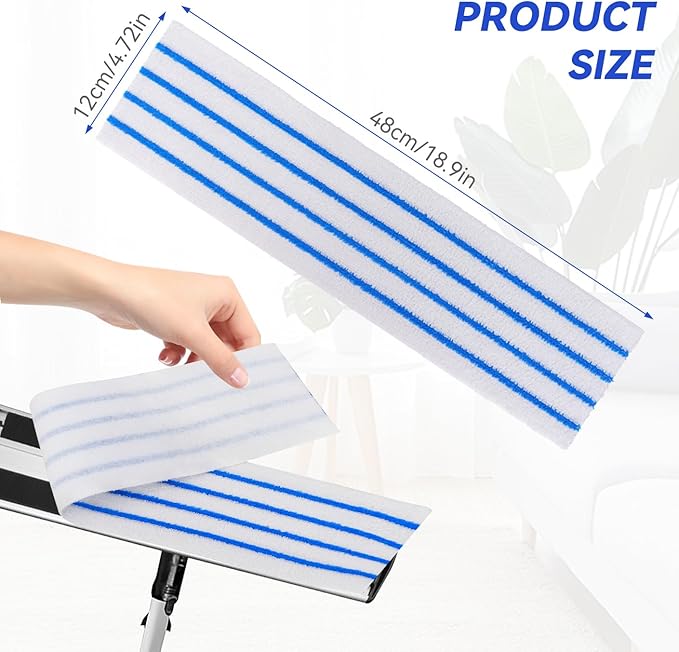 Replacement Disposable Microfiber Pad Fit for Rubbermaid Quick Connect Mop System - 30 Pack Wet & Dry Commercial Cleaning Refills with Scrubbing/Scouring Stripes Fit for Any Flat System 17 and 18 Inch