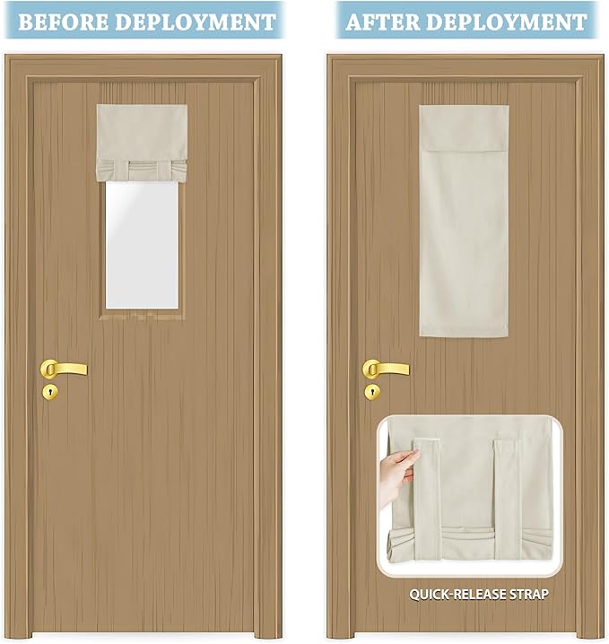RYB HOME Faux Linen Blended Curtain for Classroom Glass Window, Light Filtering Small Door Window Draperys Privacy for Kitchen Dinning Home,1 Panel, 12W x 40L inches,Linen