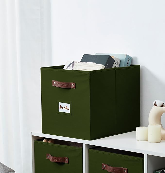 Storage Baskets, Kallax / 4pcs, Olive Green