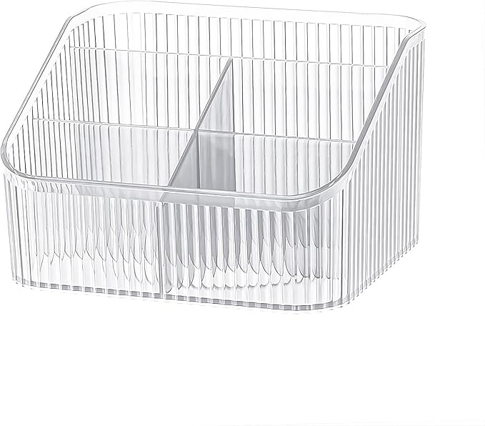 Large Capacity Makeup Brush Holder, 5 Slot Makeup Brush Cup, Clear-L