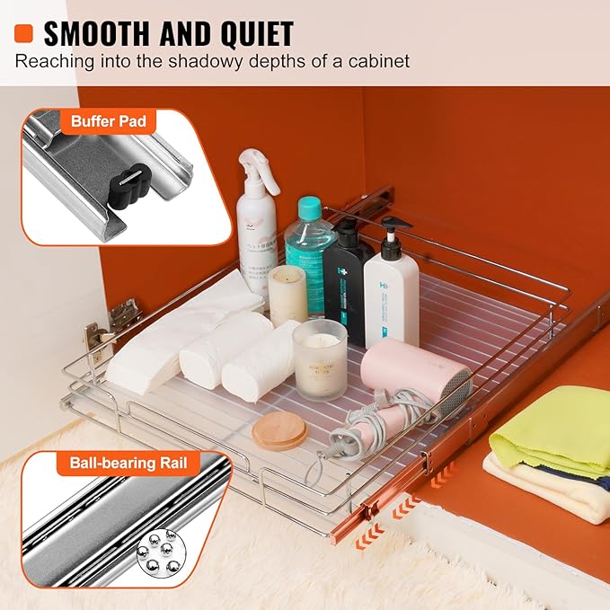 21.5" Wx21 Dx3.5 H Pull Out Cabinet Organizer