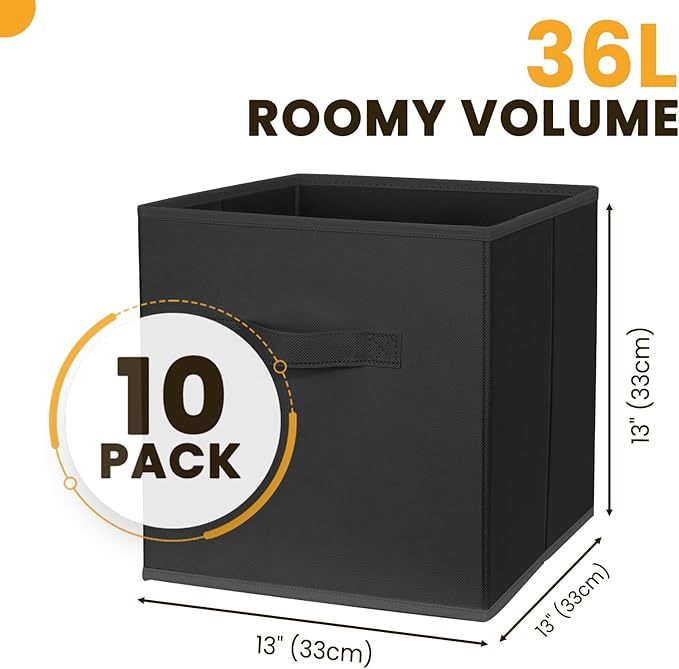 Large Storage Cubes- 13 Inch Cube Storage Bins for Organizing Shelves Kallax