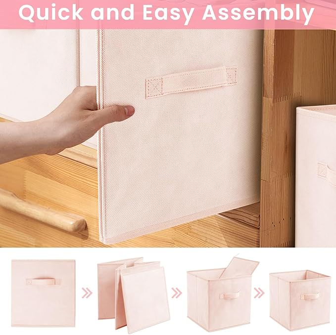 Criusia Storage Cubes - 13 Inch Heavy Duty Fabric Storage Bins for Shelves Closet Cube Organizer