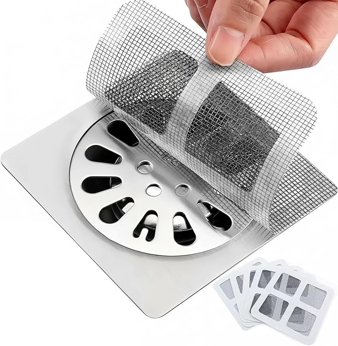 Disposable Hair Catcher Shower Drain Cover Bathroom Strainer Stickers Dog Hair Catcher Cover for Showers bathtubs，mesh Filter Sink Strainer Stickers
