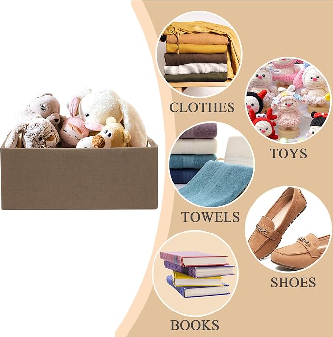 Foldable Fabric Storage Cubes, Coffee Color 2 Pack