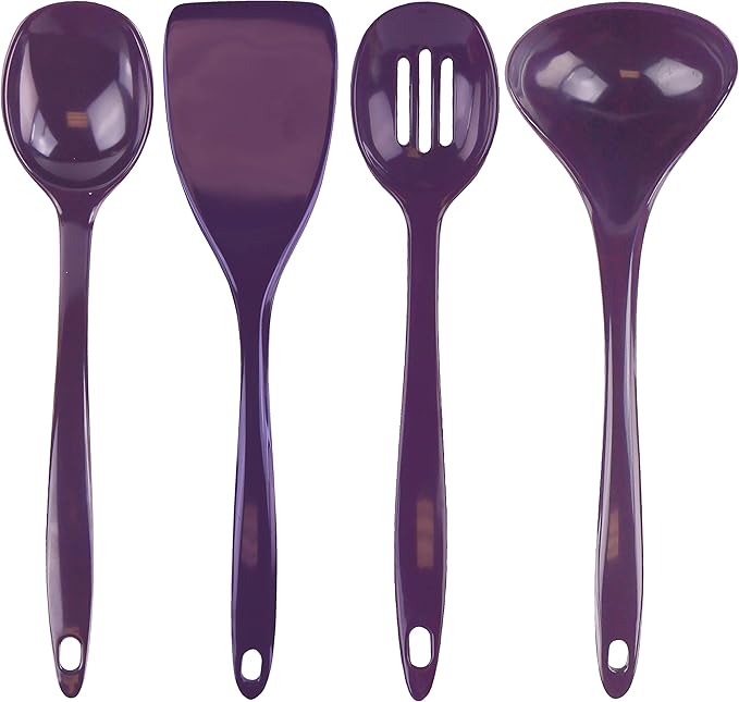 Calypso Basics by Reston Lloyd Melamine Utensil Set, 4-Piece, Plum (81502)