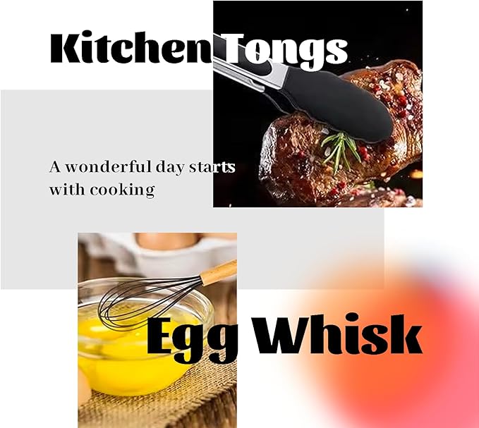 Kitchen Cooking Silicone Utensils Set, Black 33 pce Rubber Spatula Cookware Accessories For Home, Chef Decor Appliances, Nonstick Heat Resistant Silicona can withstand temperatures up to 446