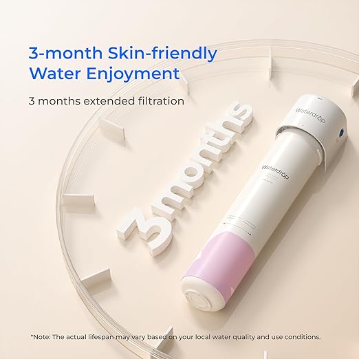 Waterdrop BFU1 Bathroom Sink Filter for Skincare, Strontium-enriched, Water Softner, Reduce 99.9% of Harmful Substance in Bathroom Sink Faucet