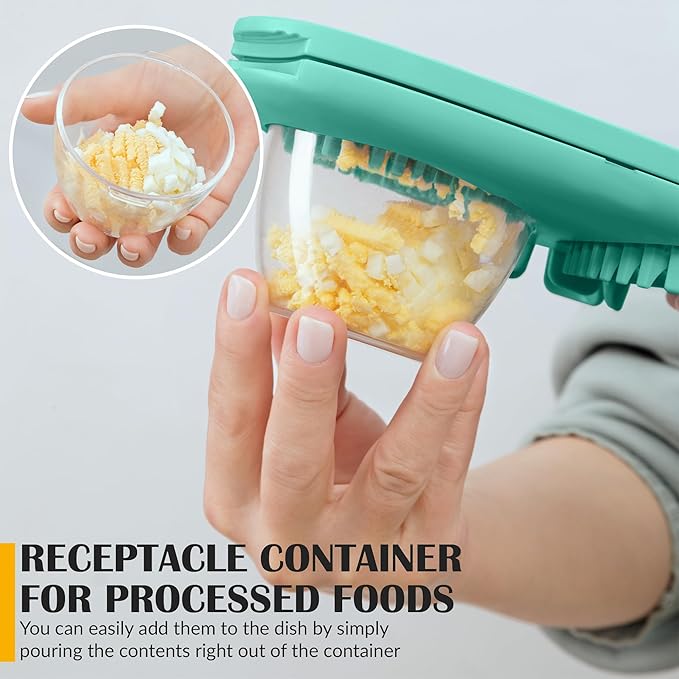 CraftyCrocodile Egg Slicer for Hard Boiled Eggs - 3 Slice Modes Egg Cutter, Heavy Duty, Stainless Steel Dicer - Kitchen Chopper Tool for Strawberry, Mushroom, Grape, Cherry Tomato - Mint Green