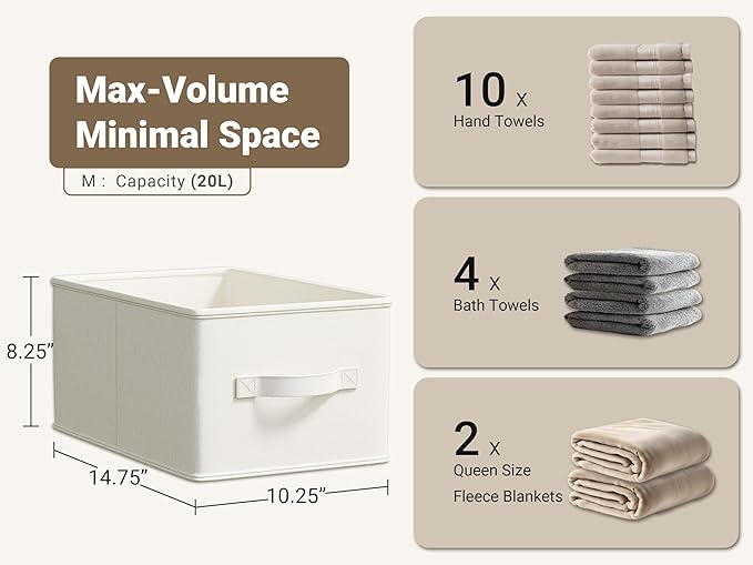 Fabric Storage Bins, Closet Bin Shelf Organizer Shelf Basket
