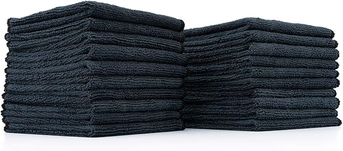 The Rag Company - All-Purpose Microfiber Terry Cleaning Towels - Commercial Grade, Highly Absorbent, Lint-Free, Streak-Free, Kitchens, Bathrooms, Offices, 300gsm, 10in x 10in, Midnight (20-Pack)