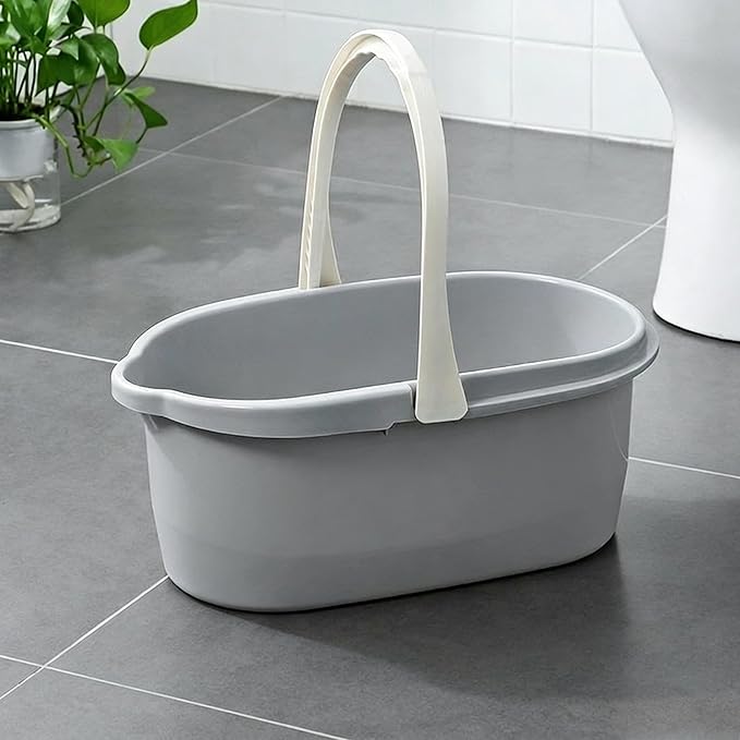 Haundry 4.5 Gallon Cleaning Bucket, Good Grips Household Mop Bucket for Cleaning Supplies, Cleaning Caddy Organizer Basket with Handle, 17.1L, Grey