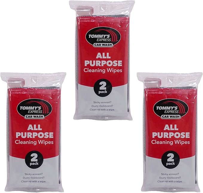 Tommy's Express Interior Detail Kit - Microfiber Cloth, 2 Shop Towels, 2 All-Purpose Wipes