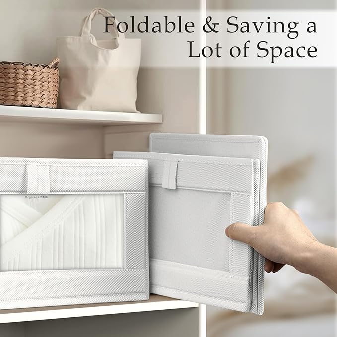6 Pack Linen Closet Organizers and Storage, White