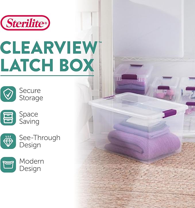 18-Pack 66 Quart ClearView Latch Box