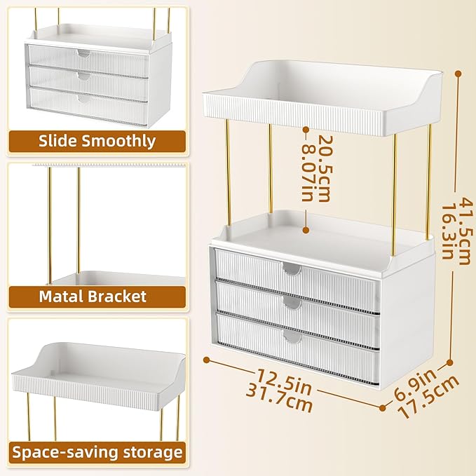 2 Sets Makeup Organizer, 5 Tier Bathroom Organizers and Storage
