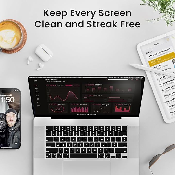 Electronic Wipes Streak-Free Screen Cleaner, TV Screen Cleaner for Smart TV, Screen Wipes Computer Cleaner, TV Cleaner for Electronics: Laptop