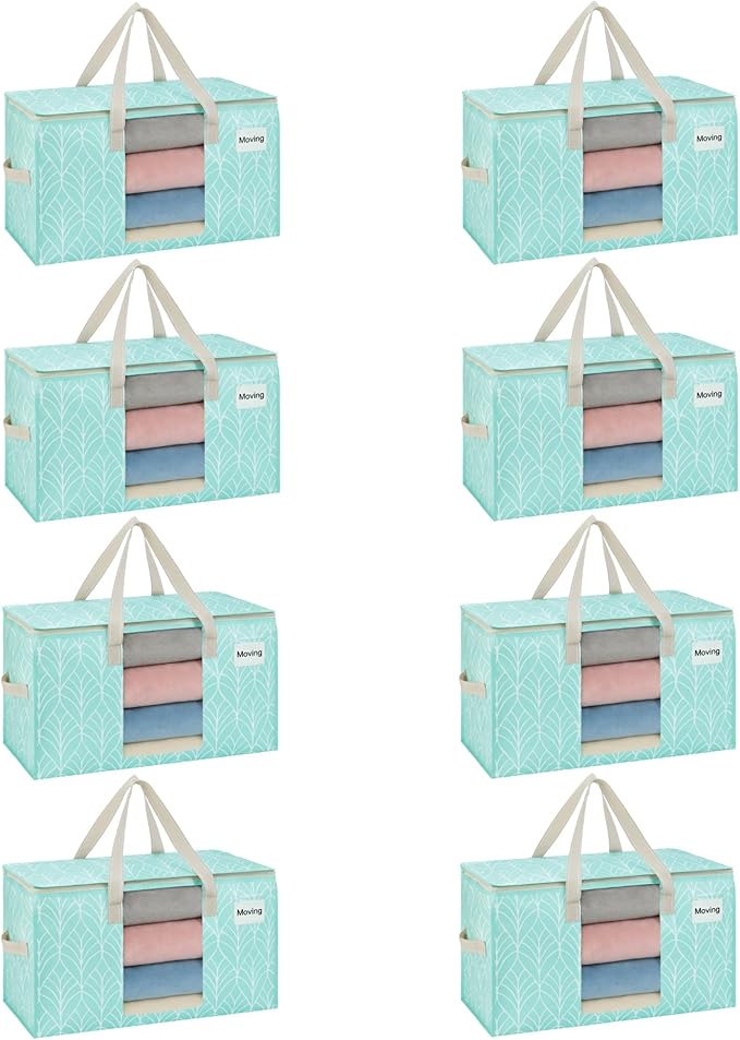 8 Pack Heavy Duty Moving Bags, Evergreen, 8 Pack