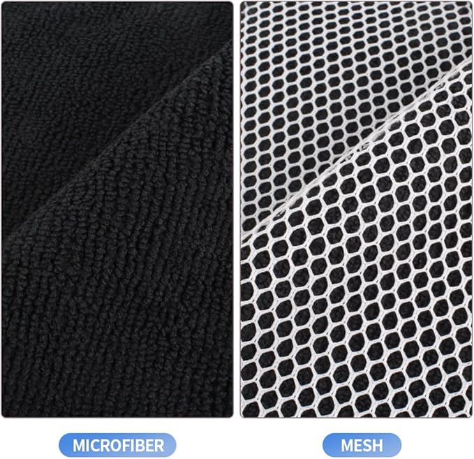 KinHwa Kitchen Washcloths for Dishes Absorbent Microfiber Dish Cloths Quick Dry Dish Rags with Poly Scour Scrub Side Ideal for Kitchen Cleaning (Black, 7inchx7inch 9 Pack)