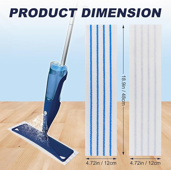 20 Pack Microfiber Disposable Mop Pads for Rubbermaid Quick Connect System Mop - Wet Dry Cleaning Replacement Mopping Pad for Bona,Turbo,Norwex and All 16 17 18'' Flat System Mop