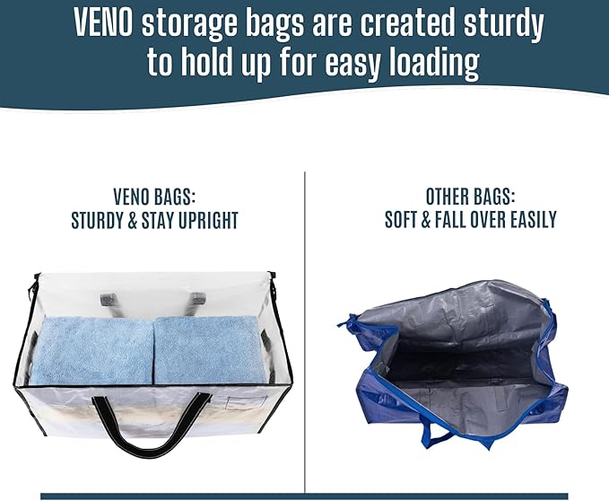 10 Pack Heavy Duty Moving Bags, Clear Storage Bags for Clothes and Comforters