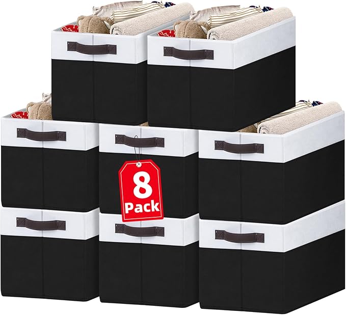 8 Pack Large Storage Baskets for Room Organization
