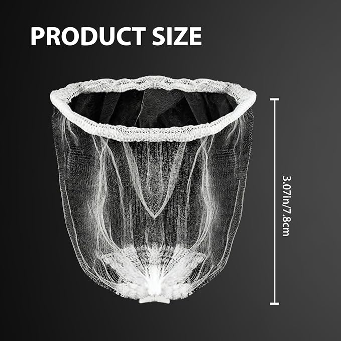 Hoypeyfiy 500Pcs Disposable Mesh Sink Strainer Filter Bags Anti Clogging Elastic for Collecting Kitchen Food Waste Garbage Fits Most Sizes