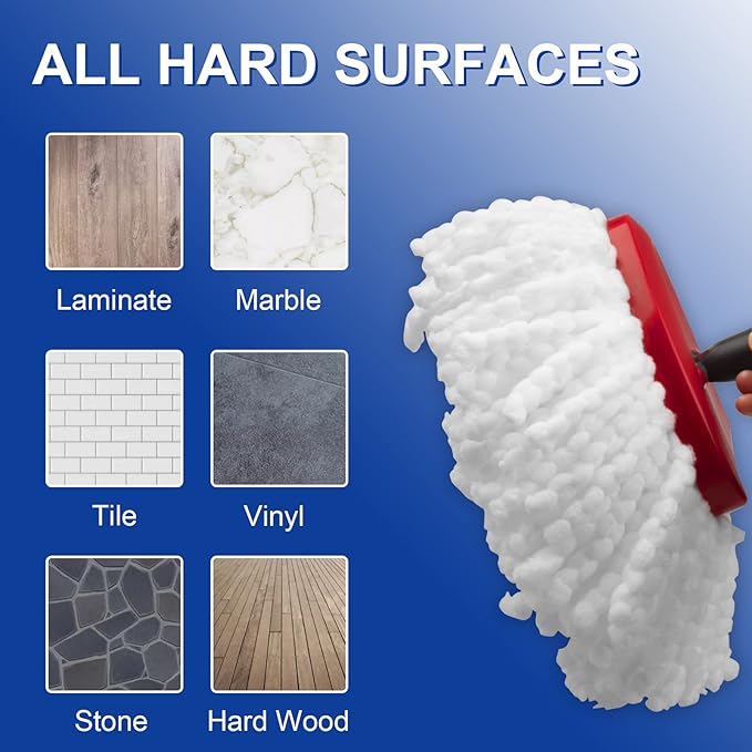 12 Pack Mop Head Replacement Compatible with O Cedar Mop Replace Head EasyWring 1-Tank, Microfiber Spin Mops Refills, Easy Cleaning