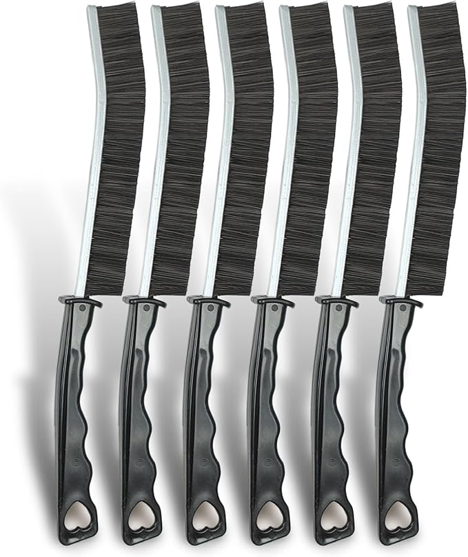 6pcs Hard Bristle Crevice Cleaning Brush Set, Grout Brush, Skinny Scrub Brush Thin Cleaning Brush for Tight Spaces Corner Brushes Gap Cleaner Tool for Bathroom Tiles, Kitchen, Shower, Window Tracks