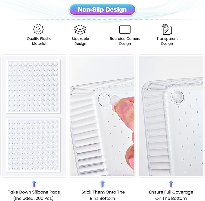 25 PCS Clear Plastic Drawer Organizer Set, Bathroom