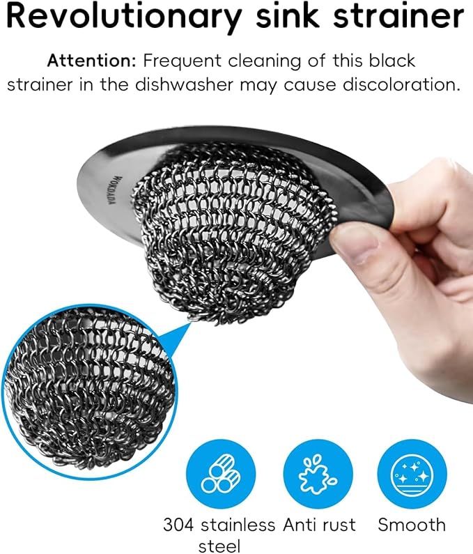 Revolutionary Kitchen Sink Drain Strainer, Patented Reversible Kitchen Sink Strainer, 304 Stainless Steel Sink Strainer Basket