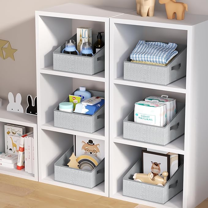 Trapezoid Storage Bins, Closet Storage Bins with Handle