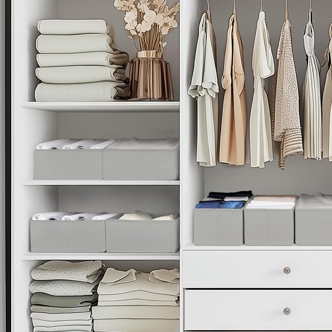 Drawer Organizer Clothes, 21 Pack Dresser Organizer for Baby Clothes, Grey