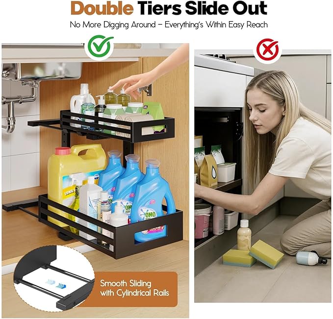 2-Pack Under Sink Organizer and Storage