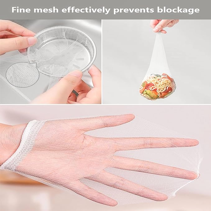 200 PCS Disposable Kitchen Sink Drain Strainer Mesh Bag and PP Extraction Box Fits Sink Strainer for Collecting Kitchen Food Waste Leftover Garbage