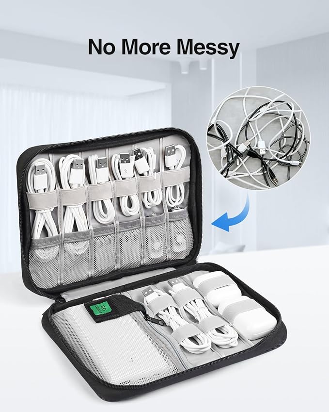 Luxtude Cord Organizer Travel, Cable Organizer Bag, Portable Electronics Organizer, Travel Essentials for Cord Storage/Charger Storage/Cable Storage
