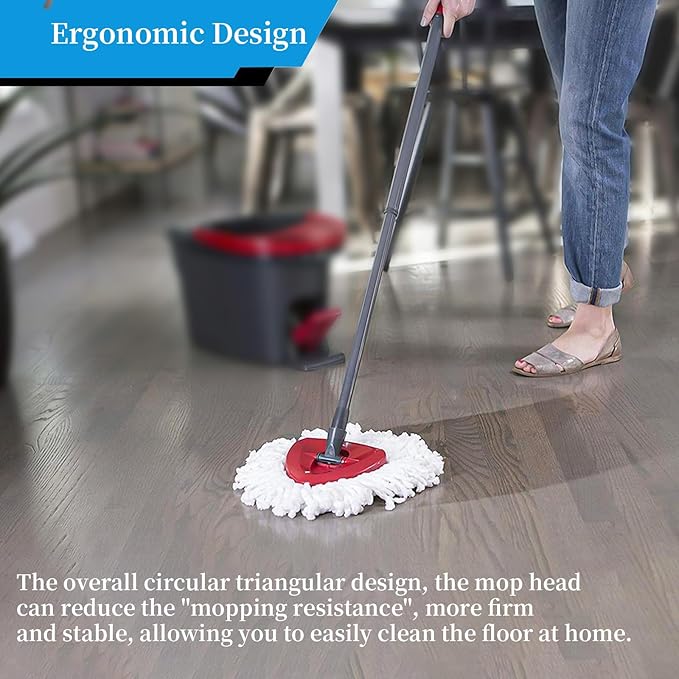 Spin Mop Replacement Head Base Compatible with O-Cedar EasyWring 1-Tank System Mop Rotating Triangle Mop Head Cover Replacement Rotating Mop Base Plastic Base for Spin Mop Accessories, Red