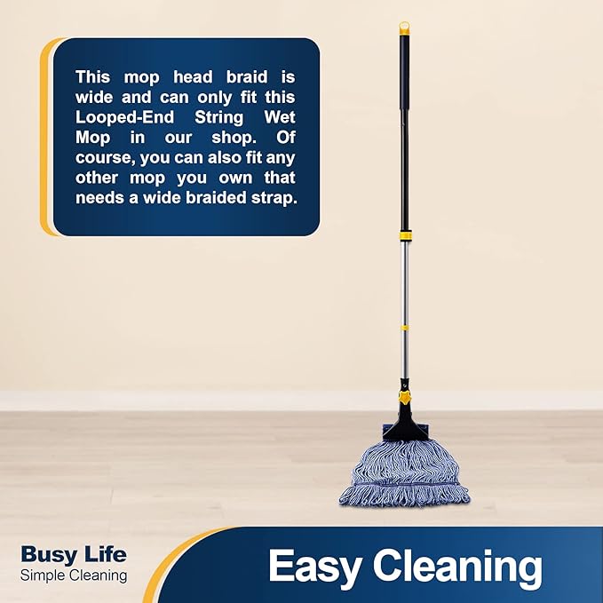 Yocada Looped-End String Wet Mop Head Refill Replacement Heavy Duty Cotton Commercial Industrial Grade Floor Cleaning