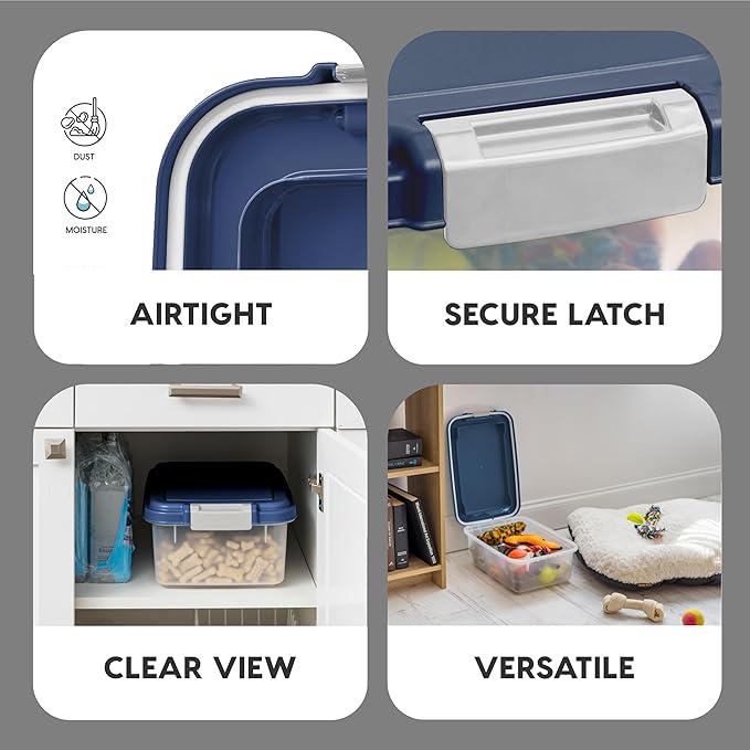 IRIS USA Airtight Dog Food Storage Container, Up to 11 lbs, Dog Cat Bird and Other Pet Food Treats Storage Bin, Dog Cat Wet Food Cans, Keep Fresh