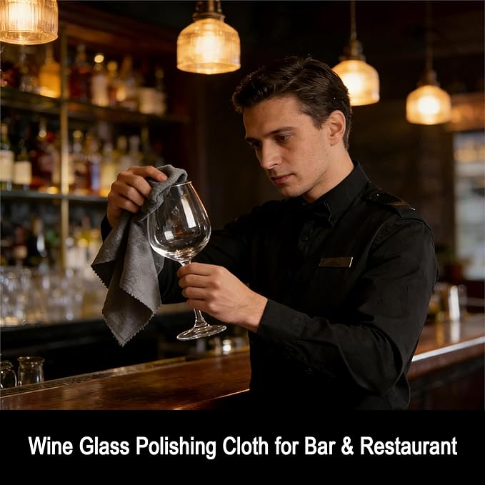 Wine Glass Polishing Cloth Microfiber Cleaning Cloths Kitchen Towels Glassware Glasses Cups Lint Free Streak Free Spotless Shine