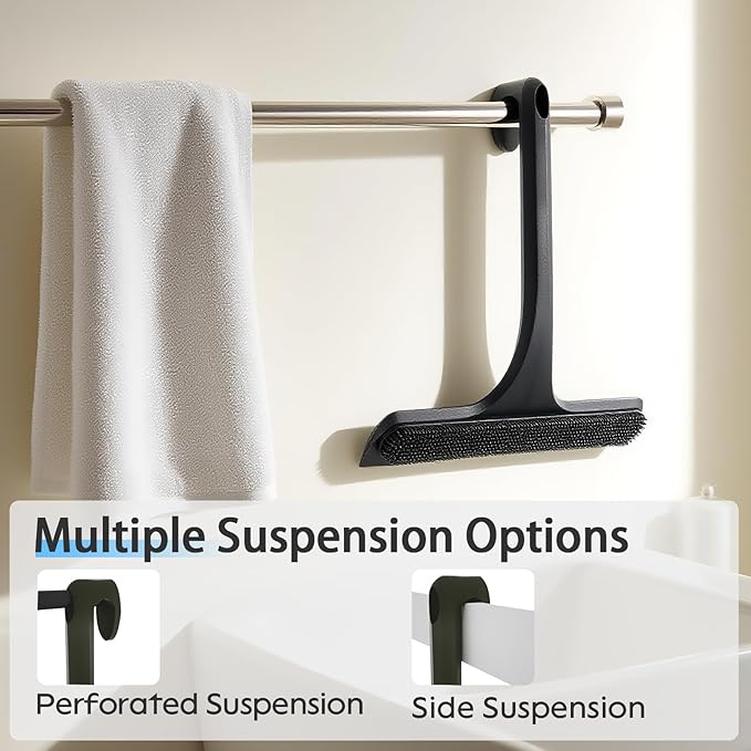 10.7“ Wide All-Purpose Shower Squeegee for Glass Doors, Squeegee for Shower Glass with Hook, Window Squeegee for Home, Small Squeegee for Shower