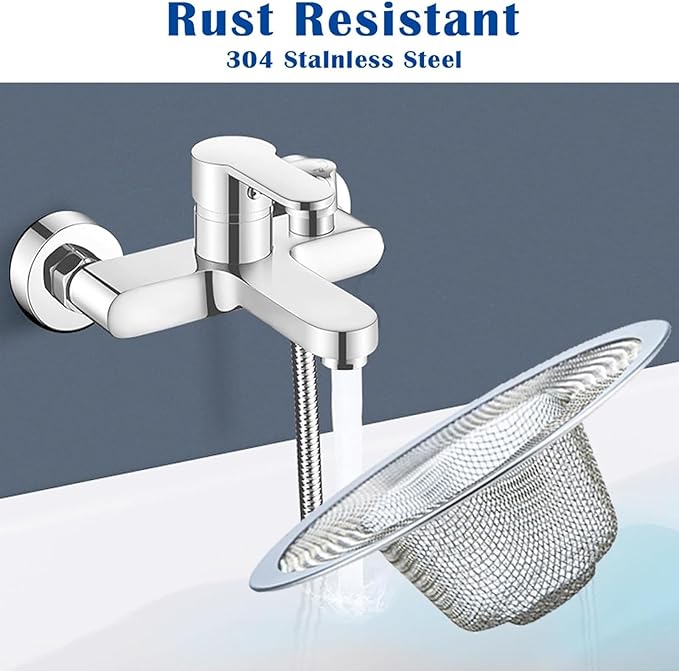 12 pcs Heavy Duty Stainless Steel Slop Basket Filter Trap, 2.75" Top / 1" Mesh Metal Sink Strainer